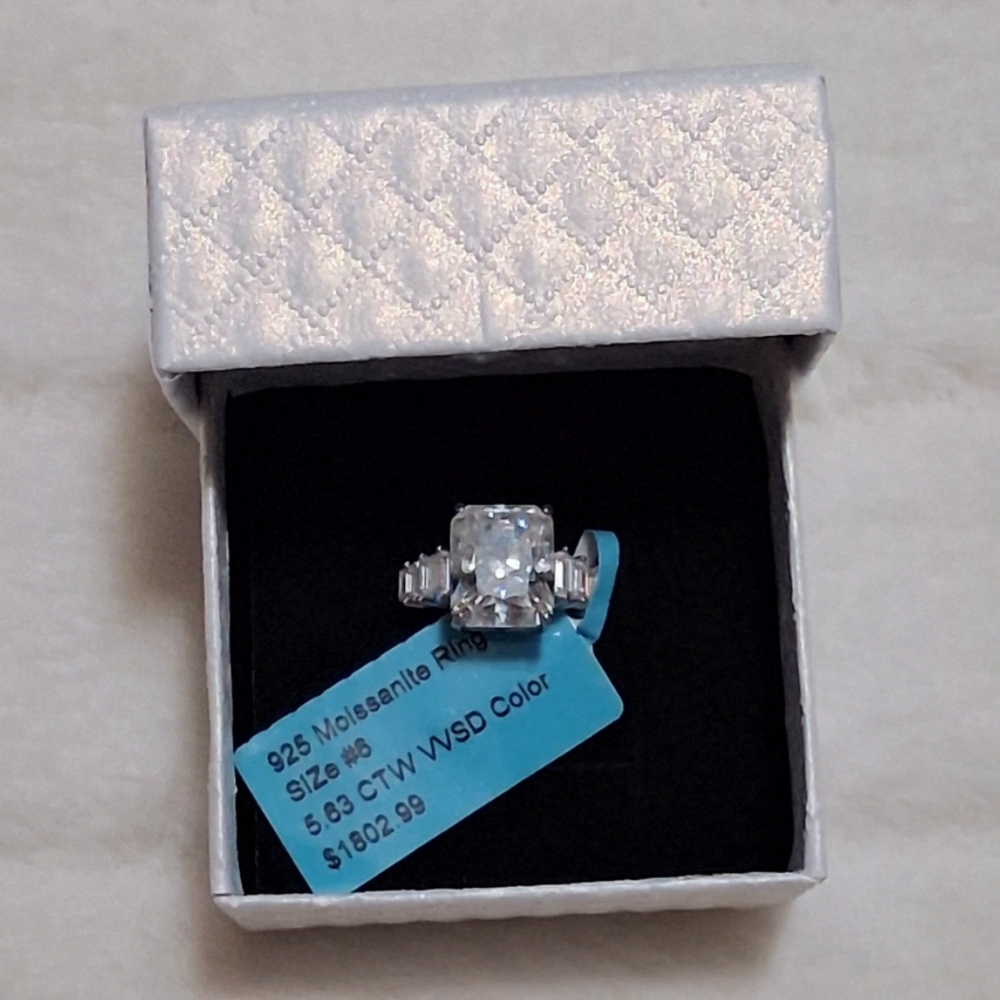 925 Moissanite 5.63 CTW SIZE 6